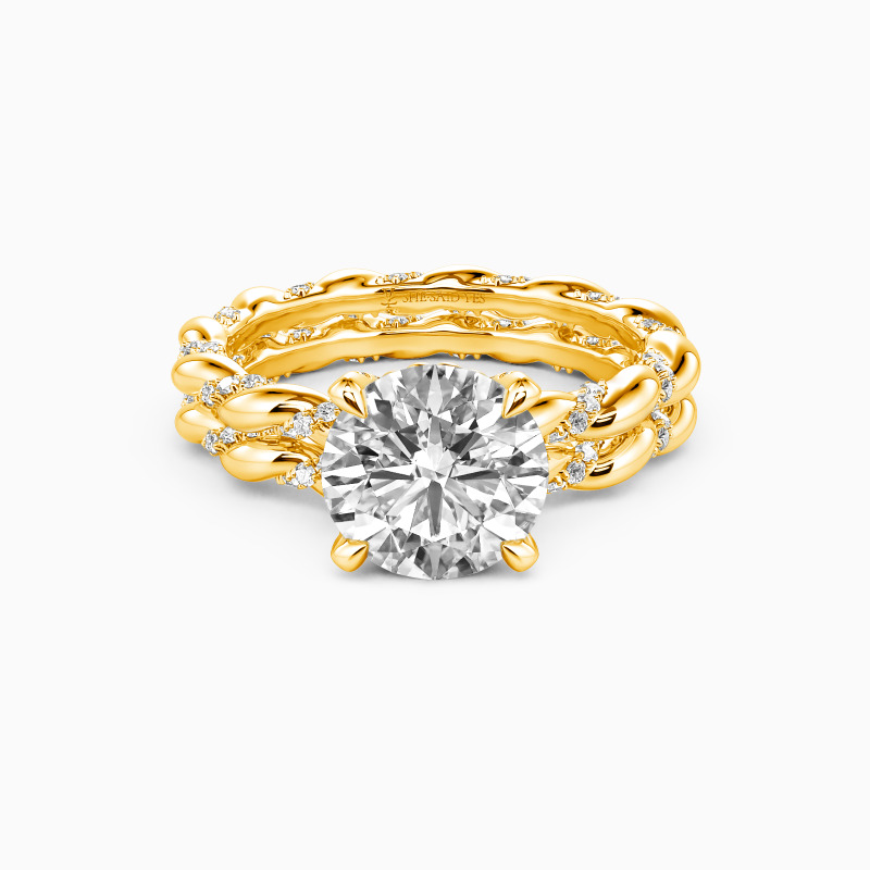 "Fated Fascination" Round Cut 2pcs Bridal Set