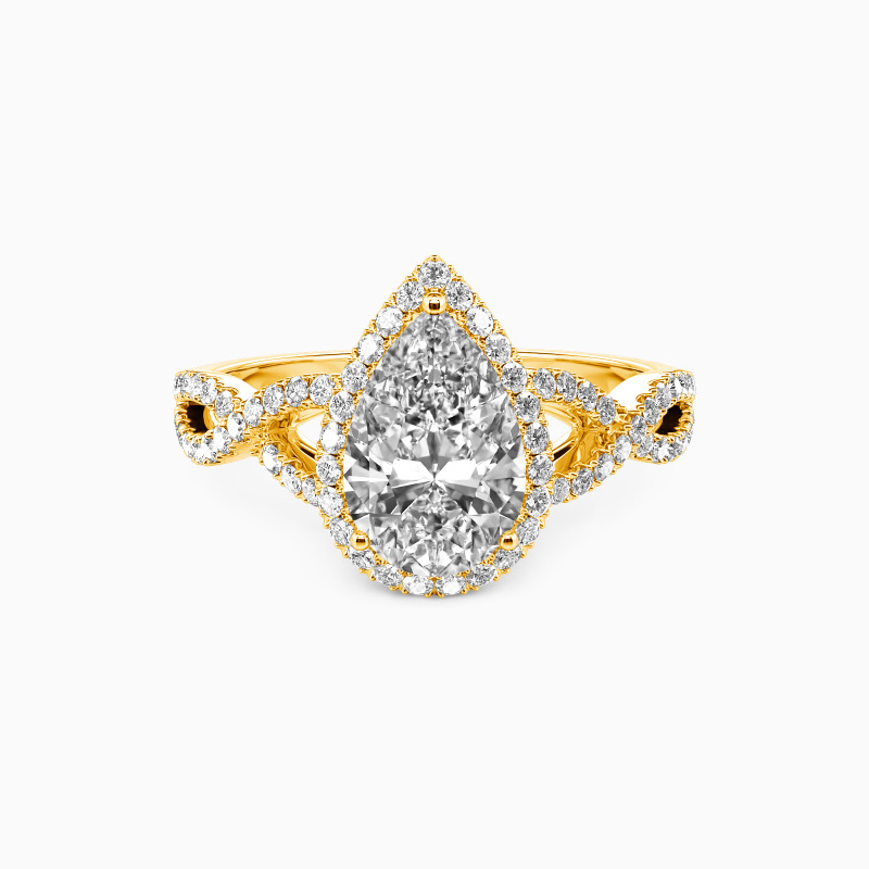 "You Are the Unique One" Pear-shaped Halo Engagement Ring