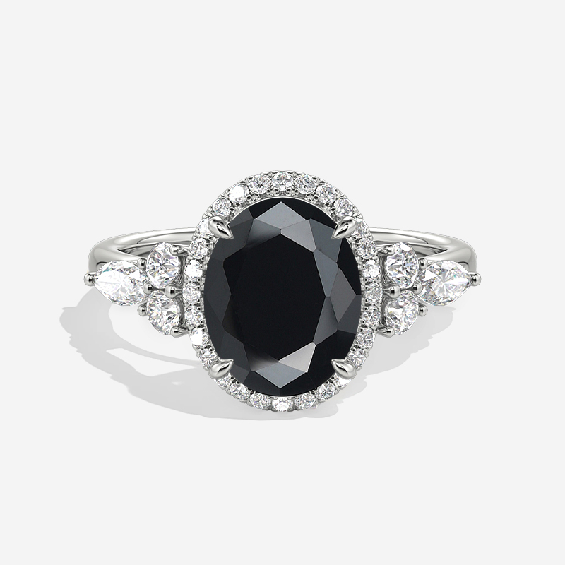 black onyx halo engagement ring