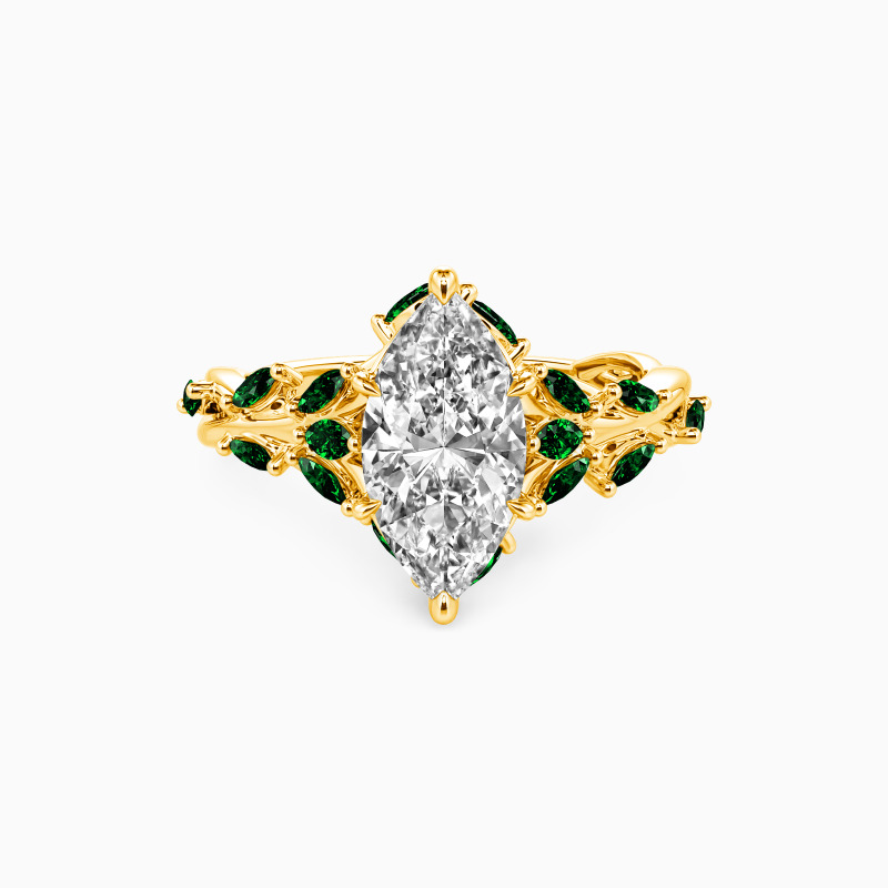 "A Gleam of Fondness" Marquise Cut Nature-inspired Engagement Ring