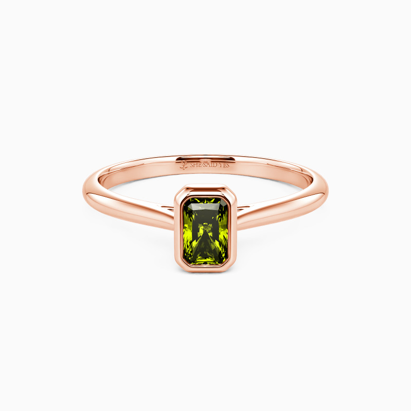 rose gold peridot engagement ring