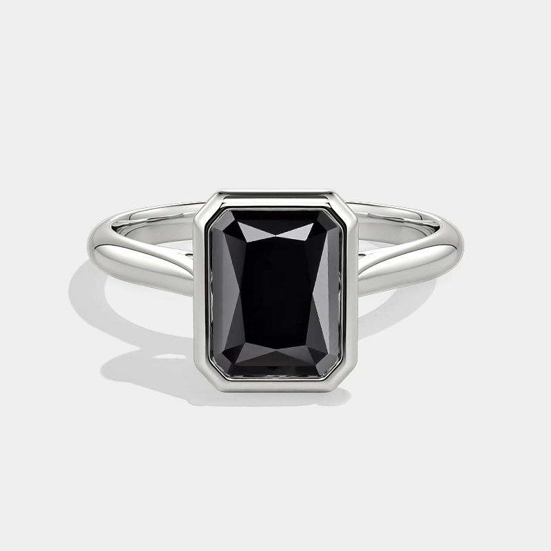 black onyx solitaire ring