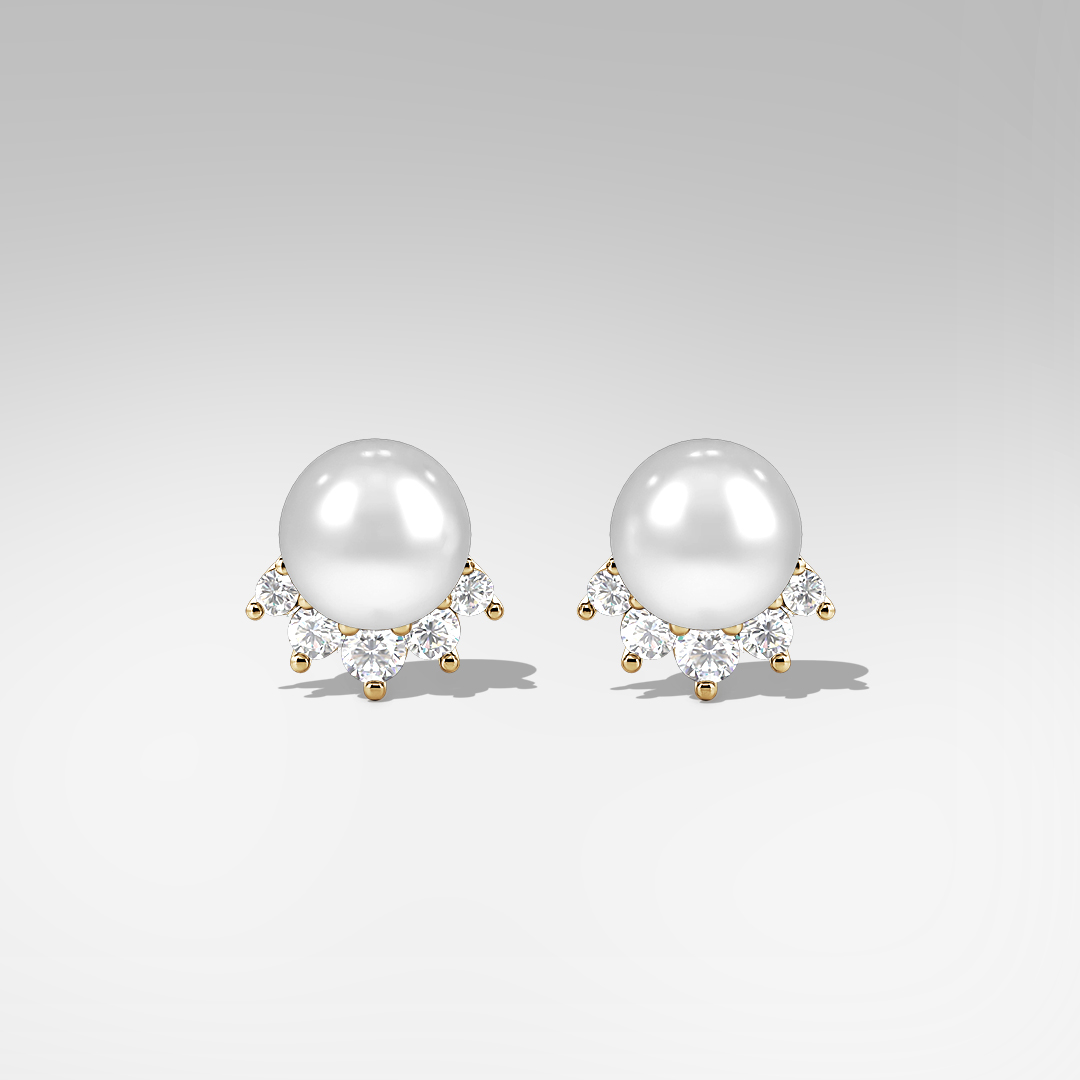 pearl stud earrings