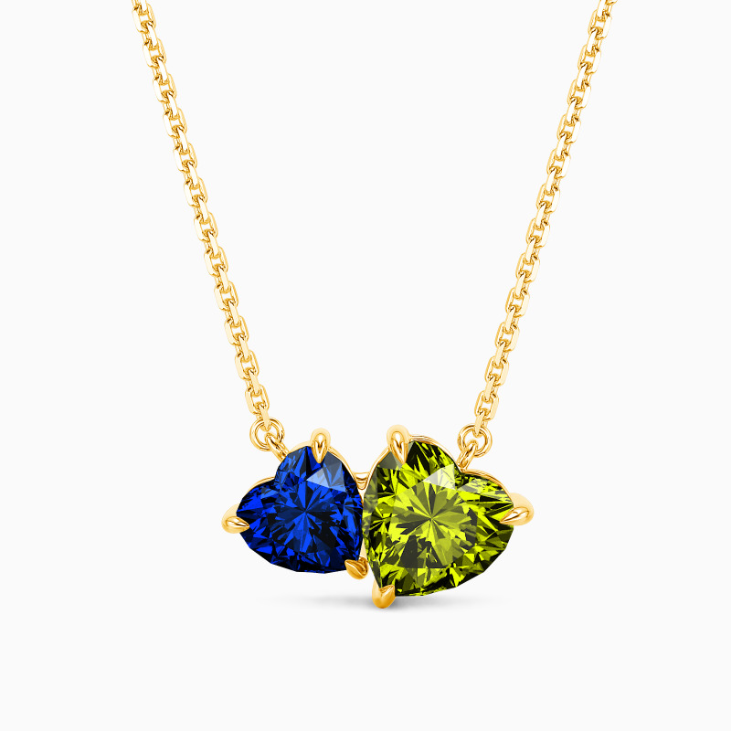birthstone necklace: peridot & sapphire necklace