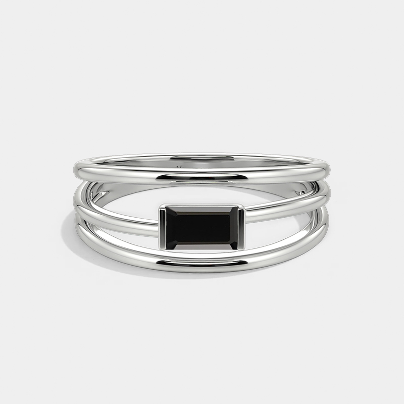 July birthstone ring: onyx stackable ring