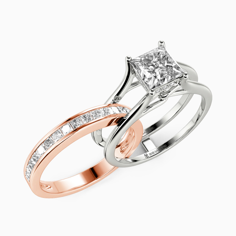 "Be My Valentine" Princess Cut Bridal Set