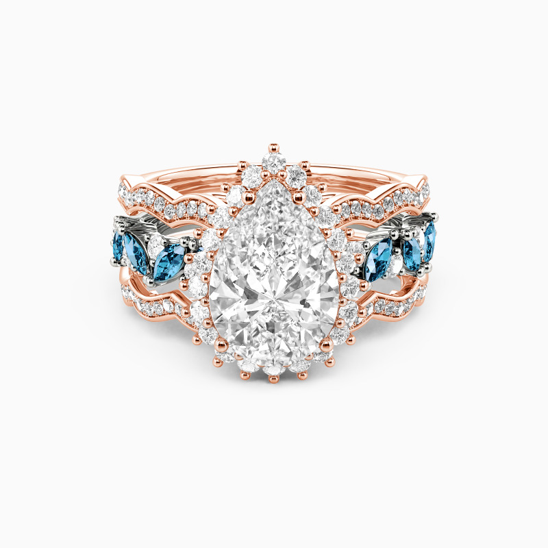 "Call Of The Ocean" Pear Cut Bridal Set