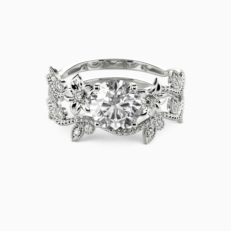 "My Sunshine" Round Cut 2pcs Bridal Set