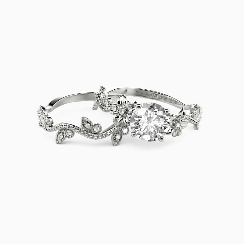 "My Sunshine" Round Cut 2pcs Bridal Set