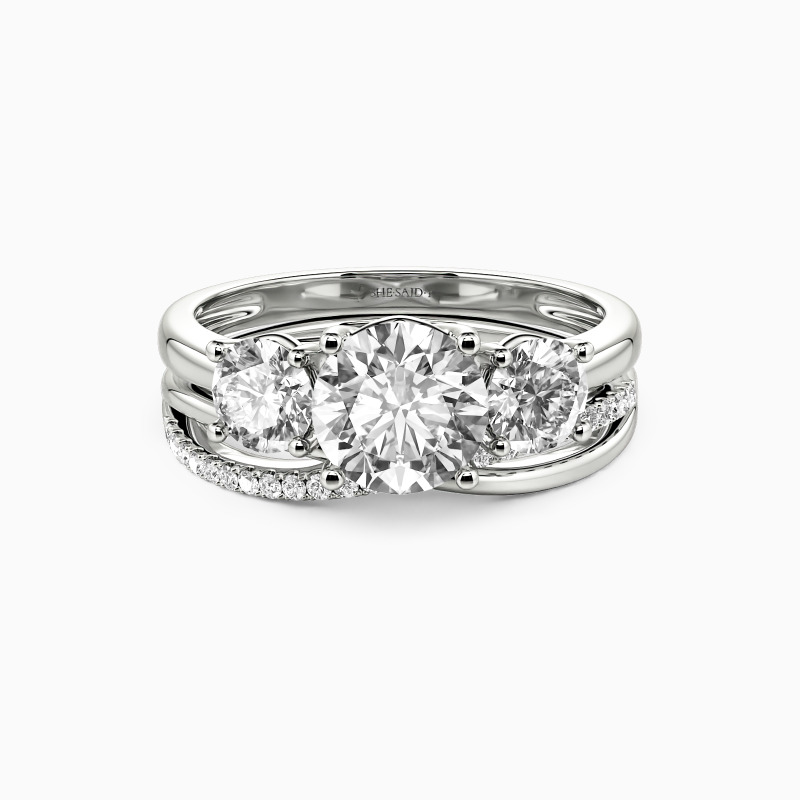 "Sweet On You" Round Cut 2pcs Bridal Set