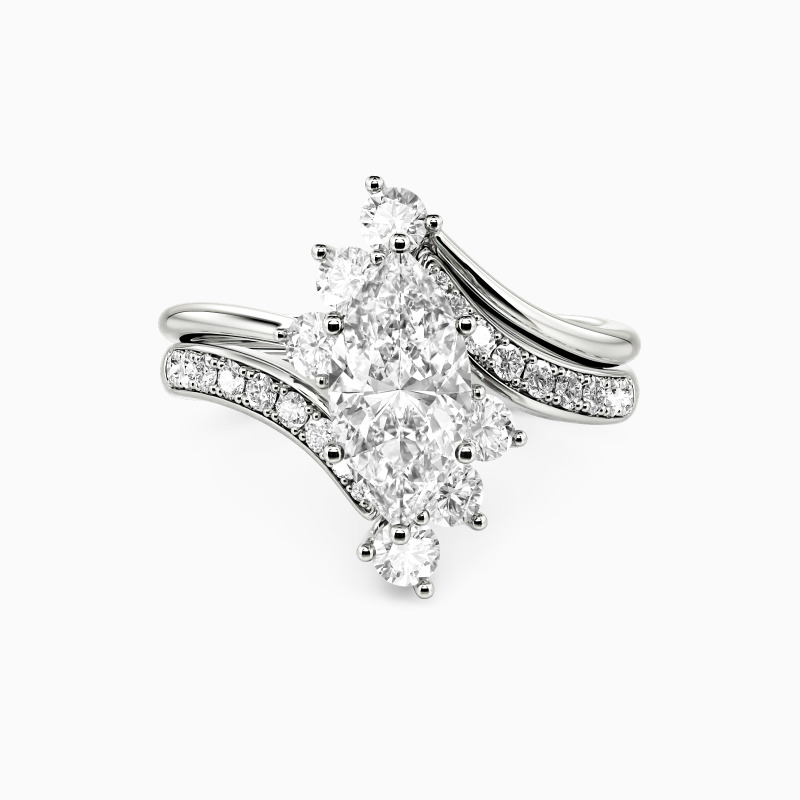 "You Are My Life" Marquise Cut 2pcs Bridal Set