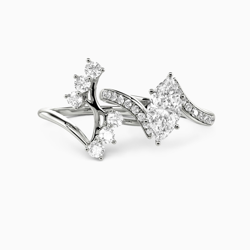 "You Are My Life" Marquise Cut 2pcs Bridal Set