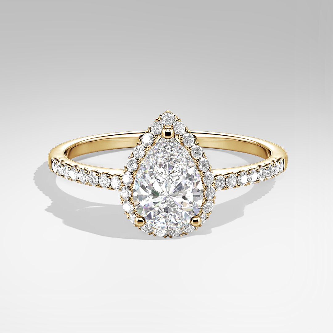 pear-cut halo ring