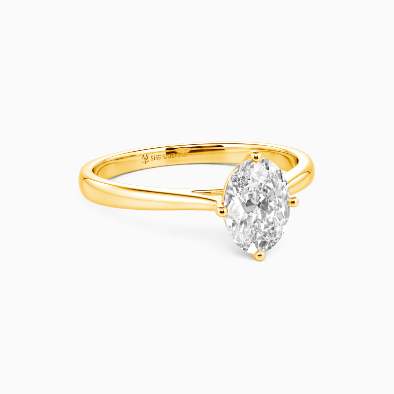 14k gold oval solitaire ring
