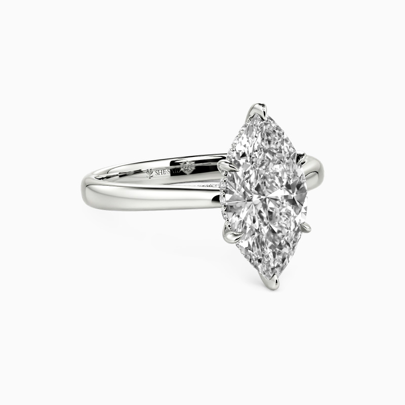 2ct marquise solitaire with hidden halo