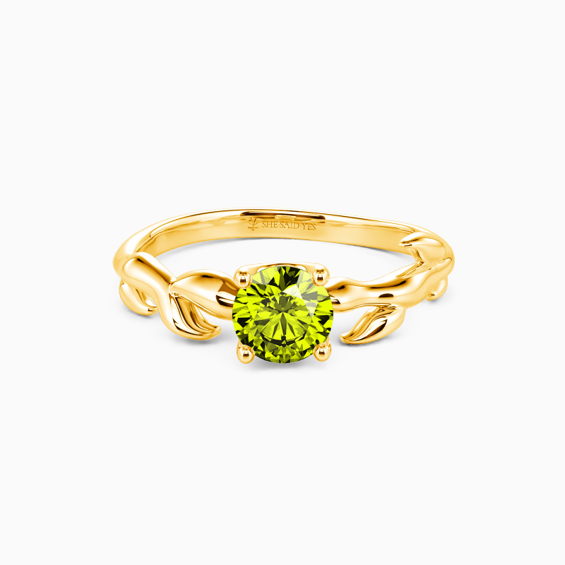 nature-inspired peridot engagement ring
