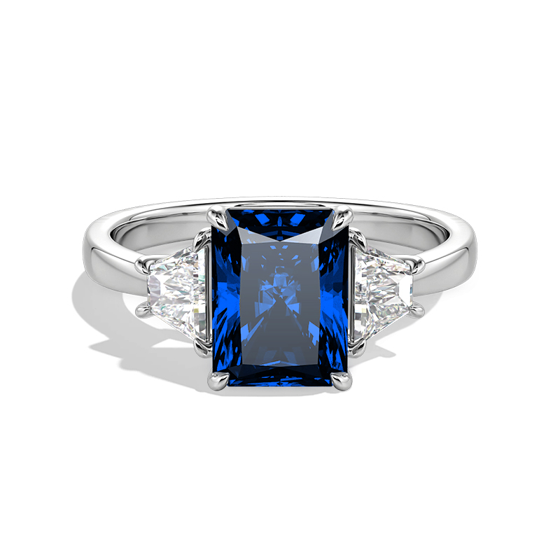 2ct Radiant Cut Three Stone Engagement Ring