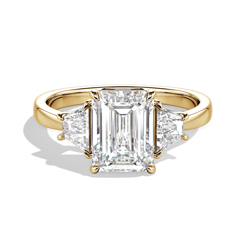 Emerald Cut Three Stone Ring