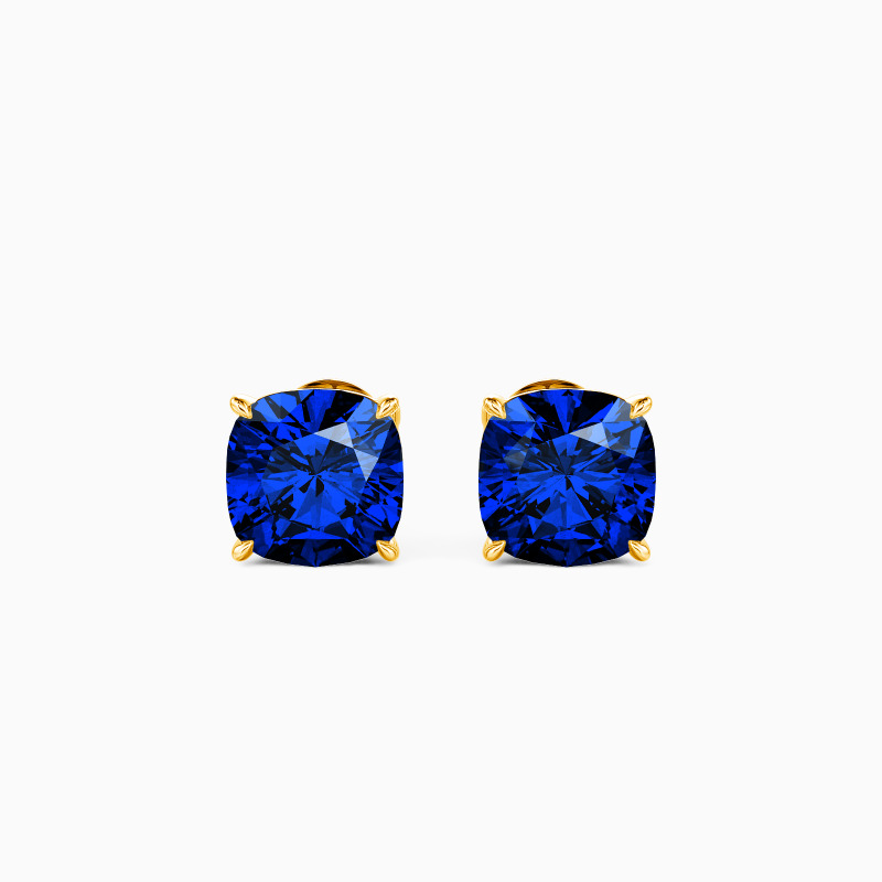 September birthstone jewelry: sapphire blue solitaire stud earrings