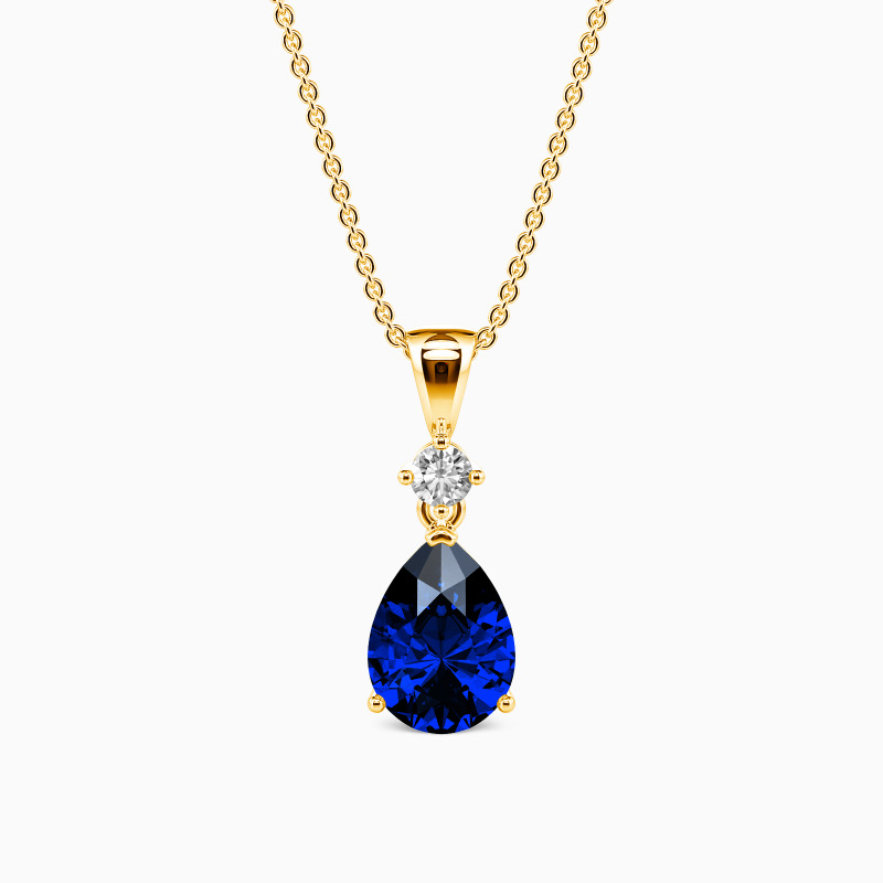 pear-cut sapphire blue necklace
