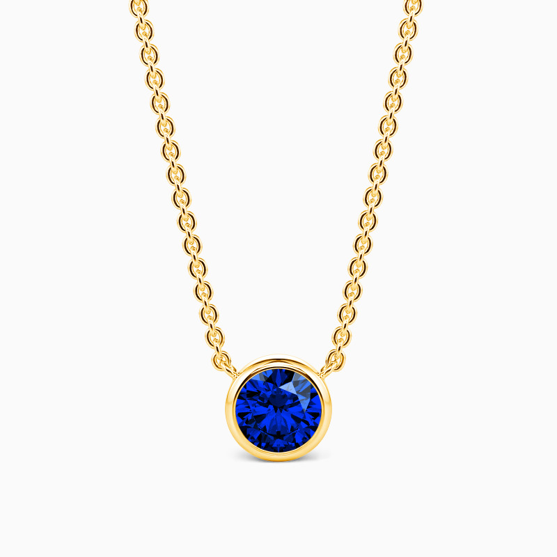 sapphire blue solitaire necklace