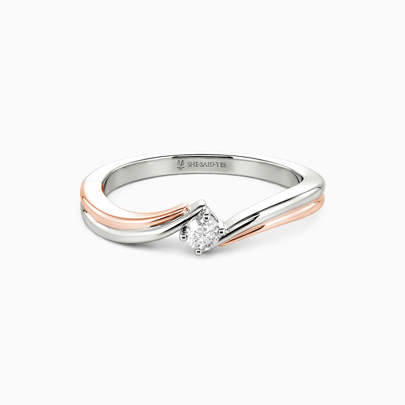 two-tone metal couple's ring