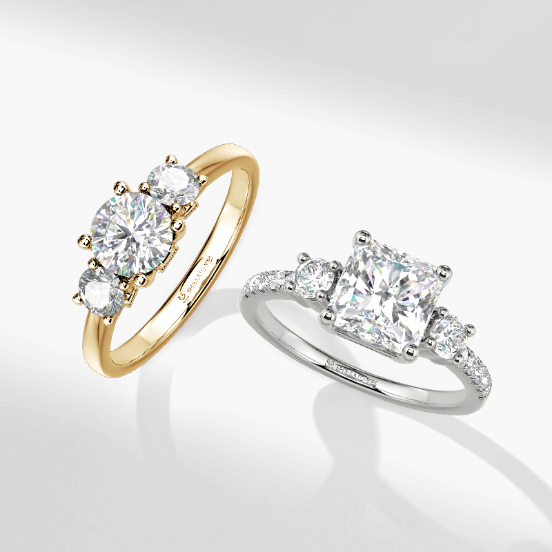 exquisite three-stone rings