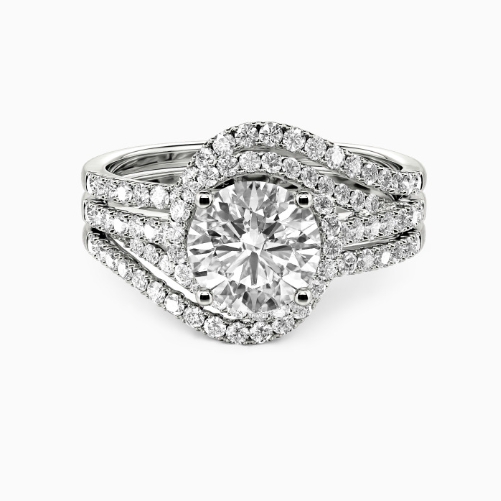 Round Cut 3pcs Bridal Set