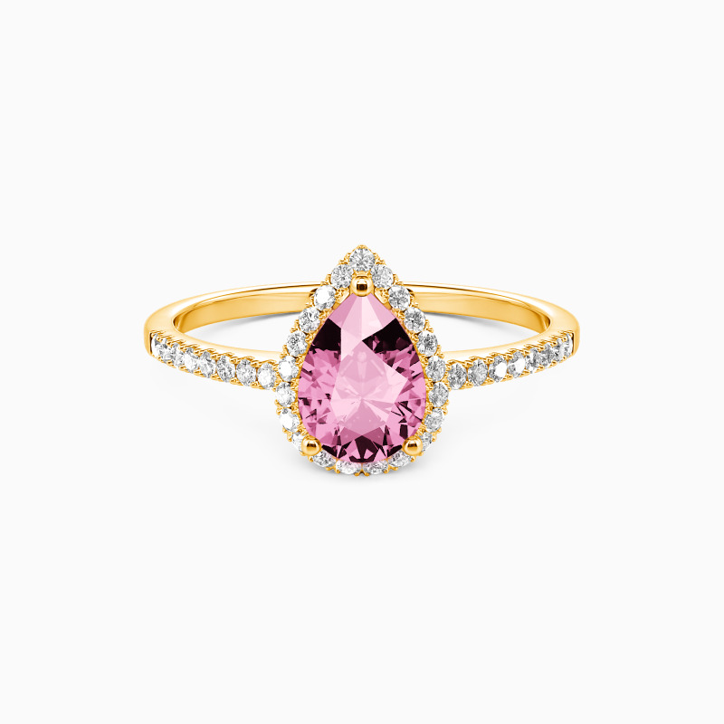 0.8ct Pear Cut Halo 10k gold Engagement Ring
