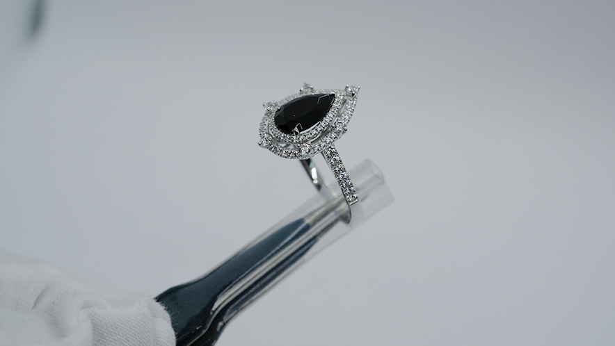 unique halo engagement ring