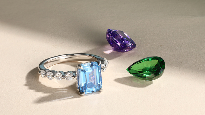 gemstone engagement ring