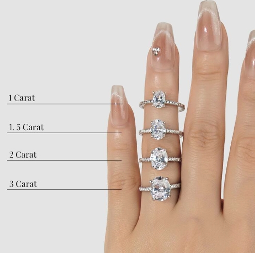 1ct-3ct Oval Cut Side Stone Engagement Ring