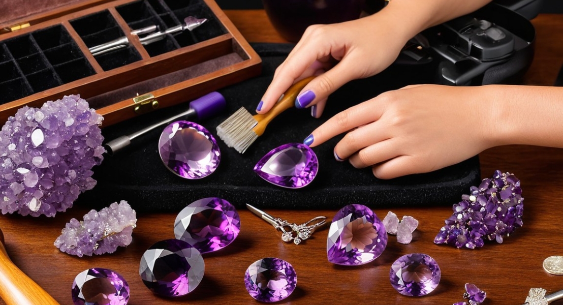 Care and Cleaning of Amethyst Jewelry with a Brush