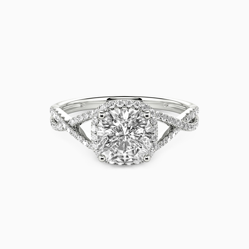 Cushion Cut Halo Engagement Ring