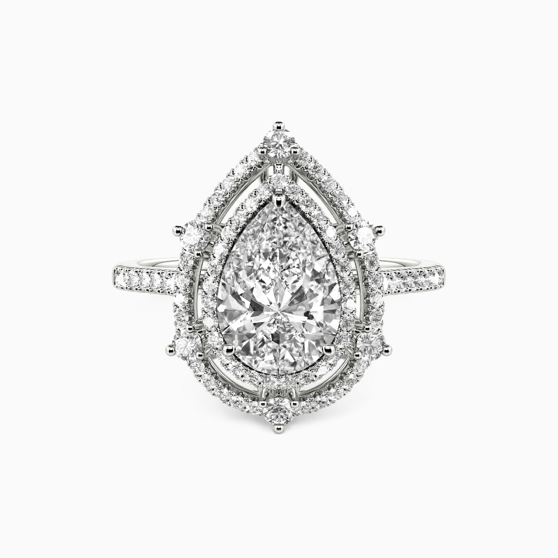 Pear Cut Halo Engagement Ring