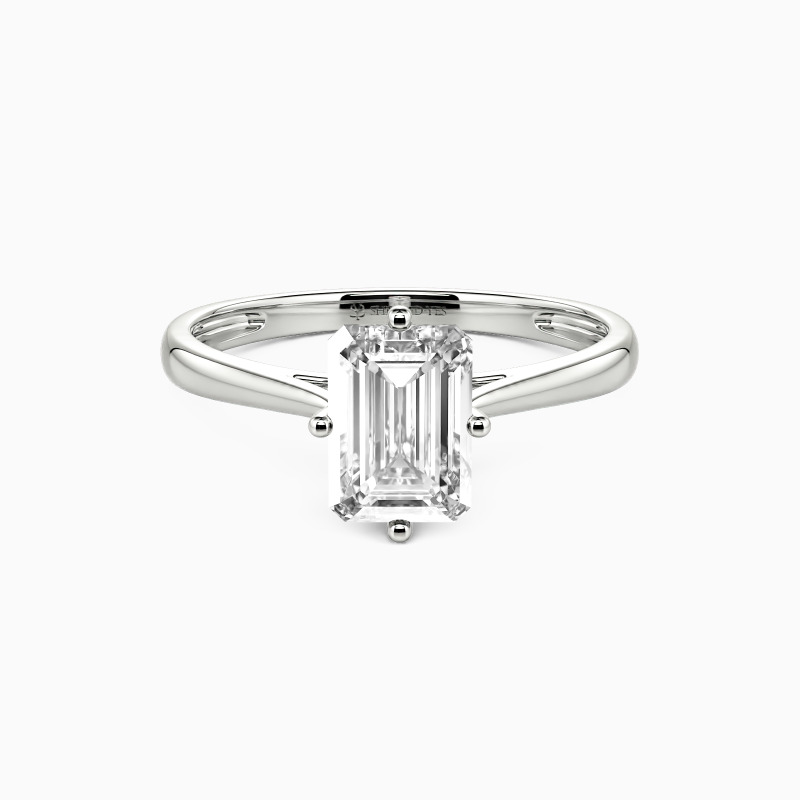 emerald-cut solitaire engagement ring