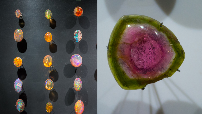 opals&tourmaline in the museum