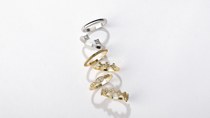 wedding rings crafted of recycled metals