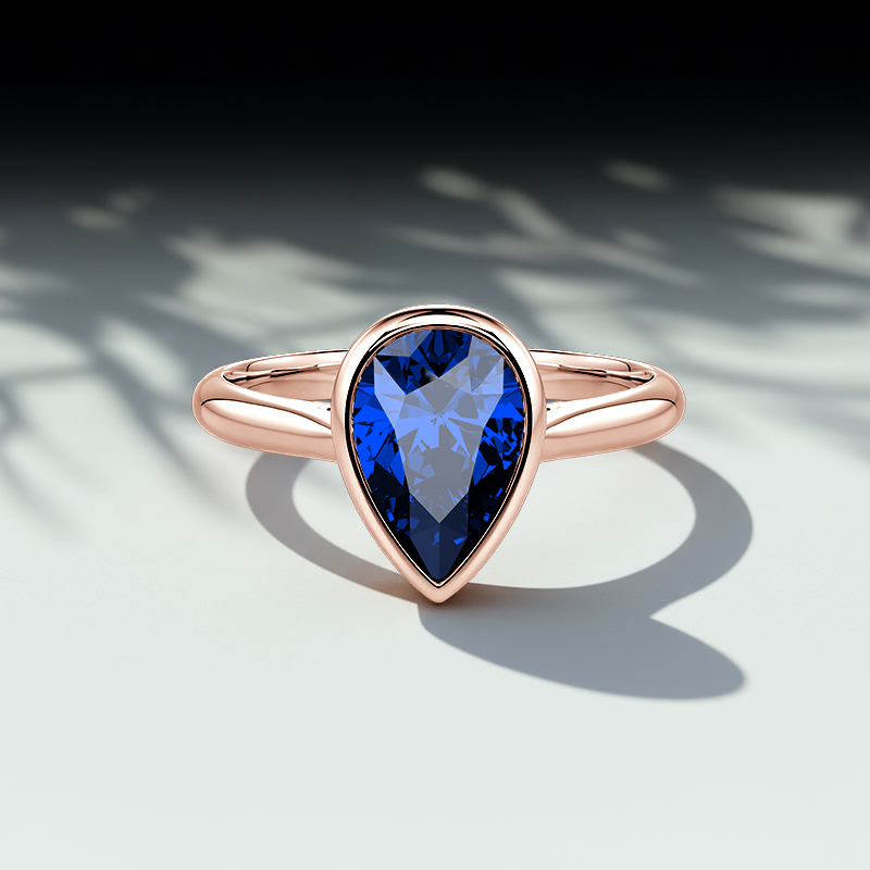 bezel-set color gemstone solitaire ring