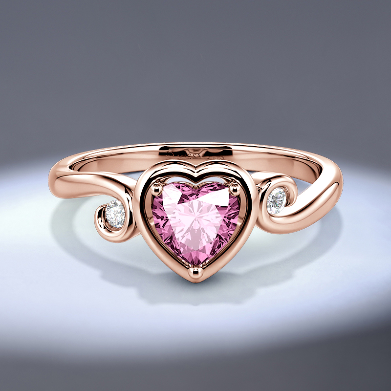 rose gold three-stone ring