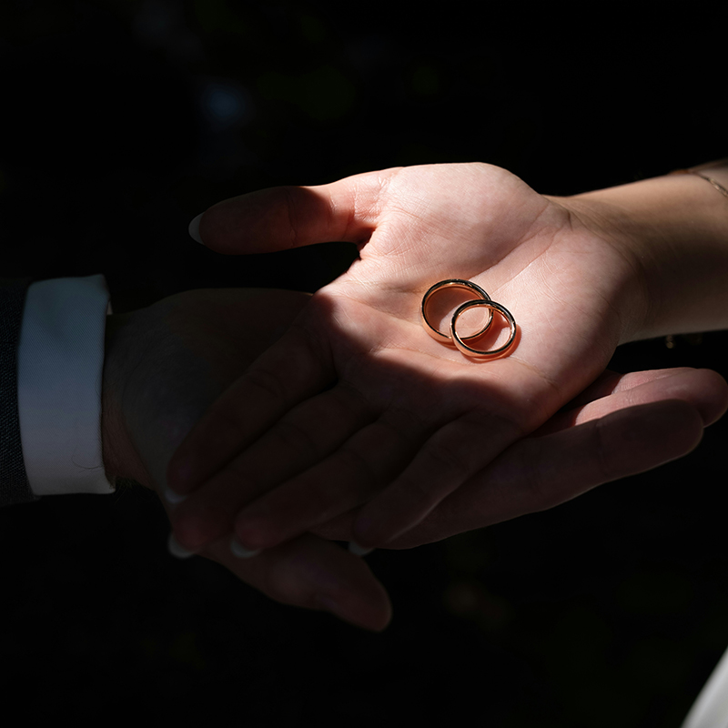 two plain gold engagement ring