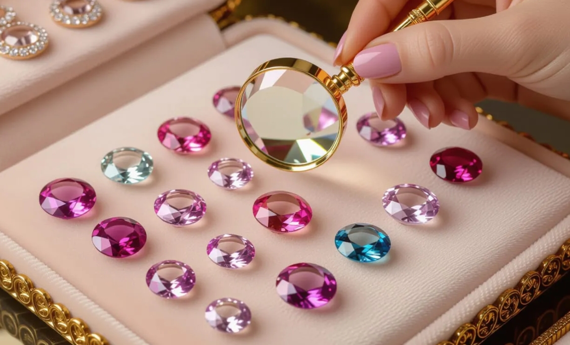 studying pink tourmaline, pink diamond, morganite, pink sapphire and rose quartz