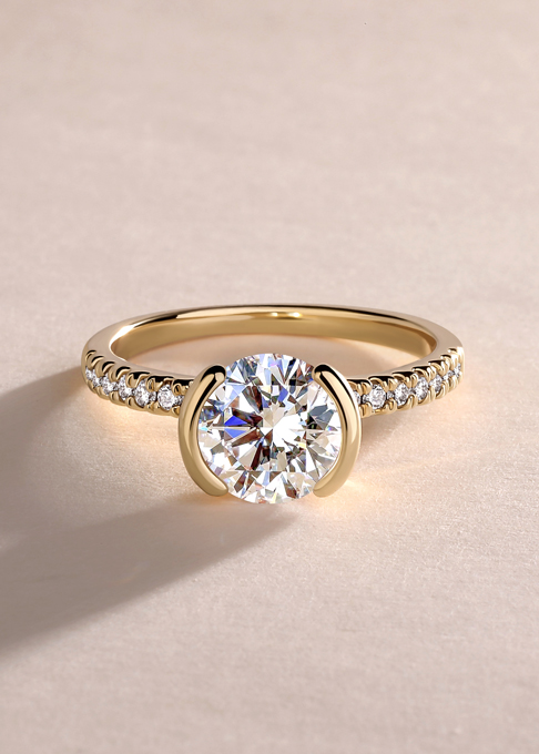semi-bezel engagement ring