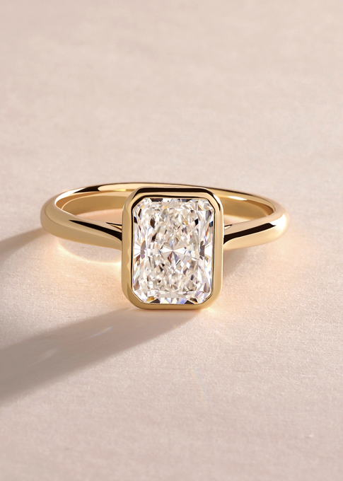 radiant bezel-set engagement ring