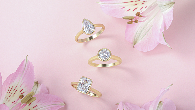 bezel-set engagement rings
