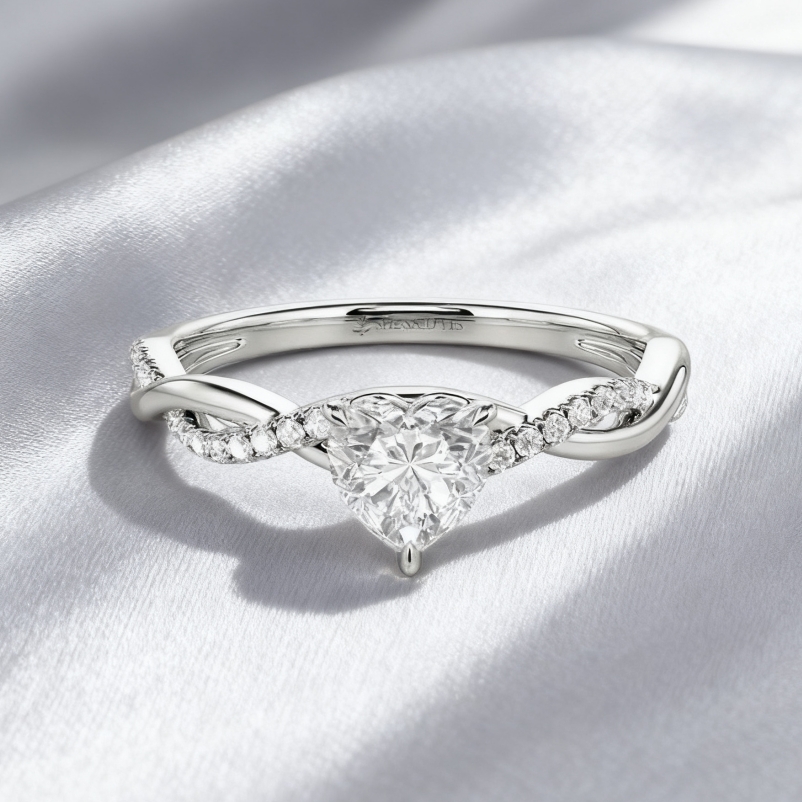 "Be Full Of Tenderness" 0.3ct Round Cut Side Stone Promise Ring