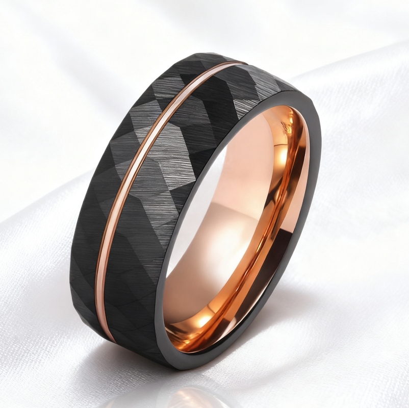 Forged Devotion 8mm Tungsten Carbide Men's Wedding Ring
