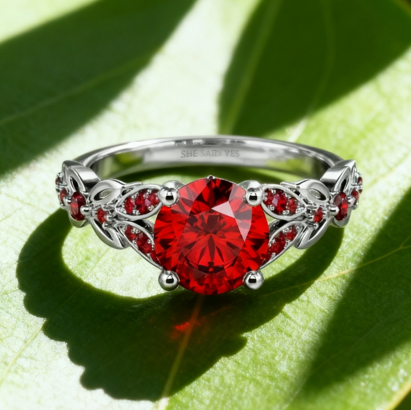 My Muse Round Cut Side Stone Engagement Ring