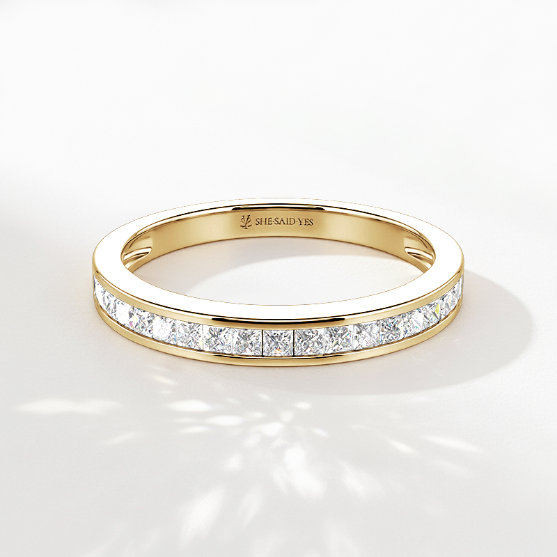 channel-set half eternity ring