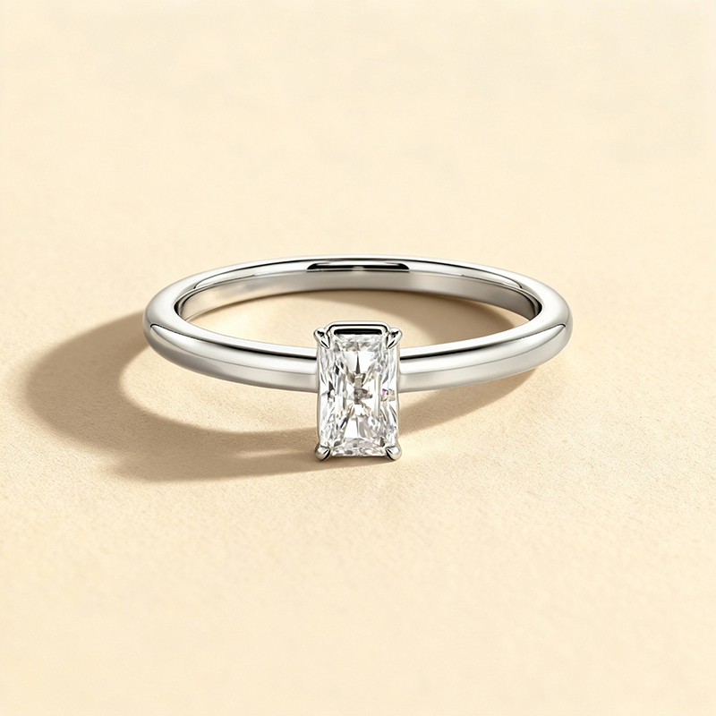 0.3ct radiant-cut solitaire ring